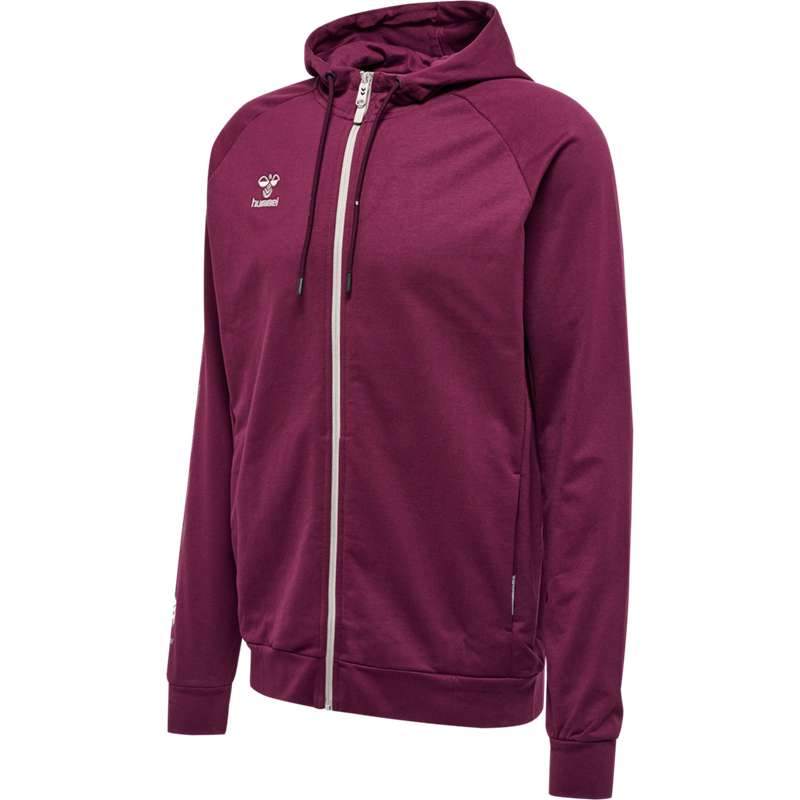 Pánské Mikina s Kapucí Hummel Move Grid Cotton Zip Vínové | 248496-104