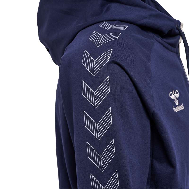 Pánské Mikina s Kapucí Hummel Move Grid Cotton Zip Tmavě Blankyt | 480991-519