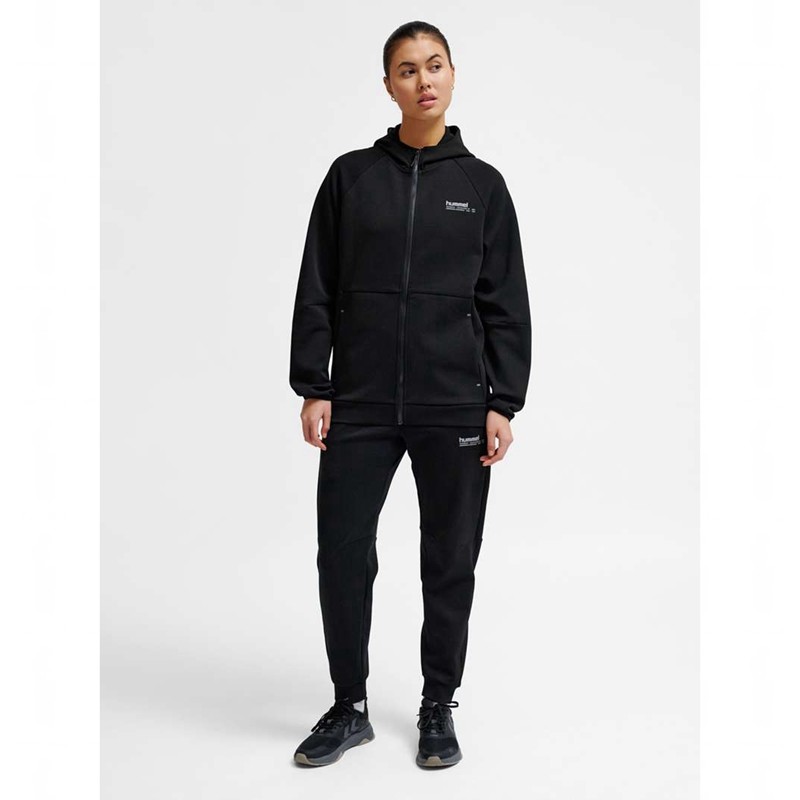 Pánské Mikina s Kapucí Hummel Tech Fleece Regular Zip Černé | 092904-872