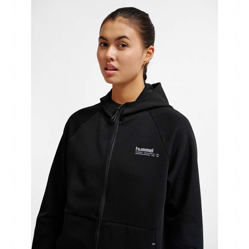 Pánské Mikina s Kapucí Hummel Tech Fleece Regular Zip Černé | 092904-872