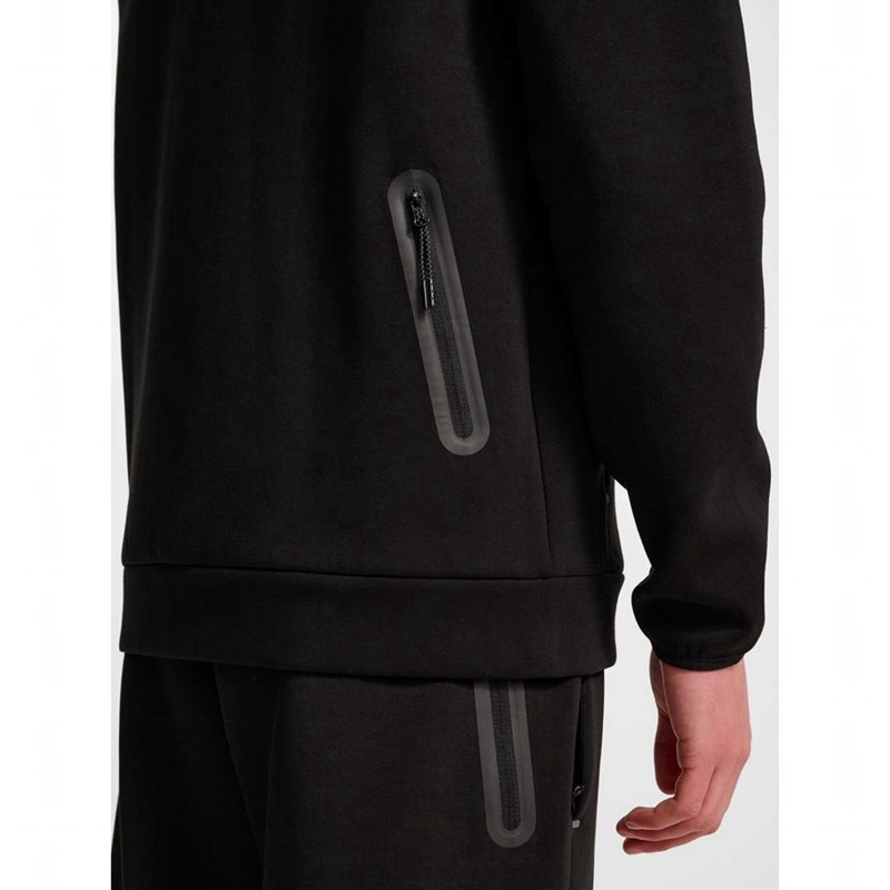 Pánské Mikina s Kapucí Hummel Tech Fleece Regular Zip Černé | 092904-872