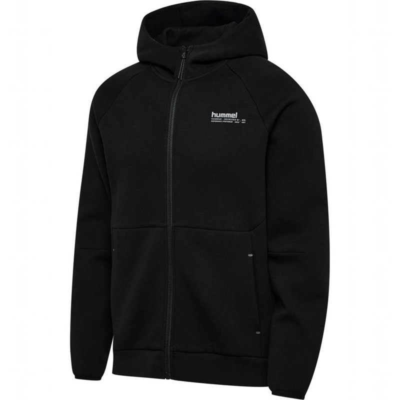Pánské Mikina s Kapucí Hummel Tech Fleece Regular Zip Černé | 092904-872