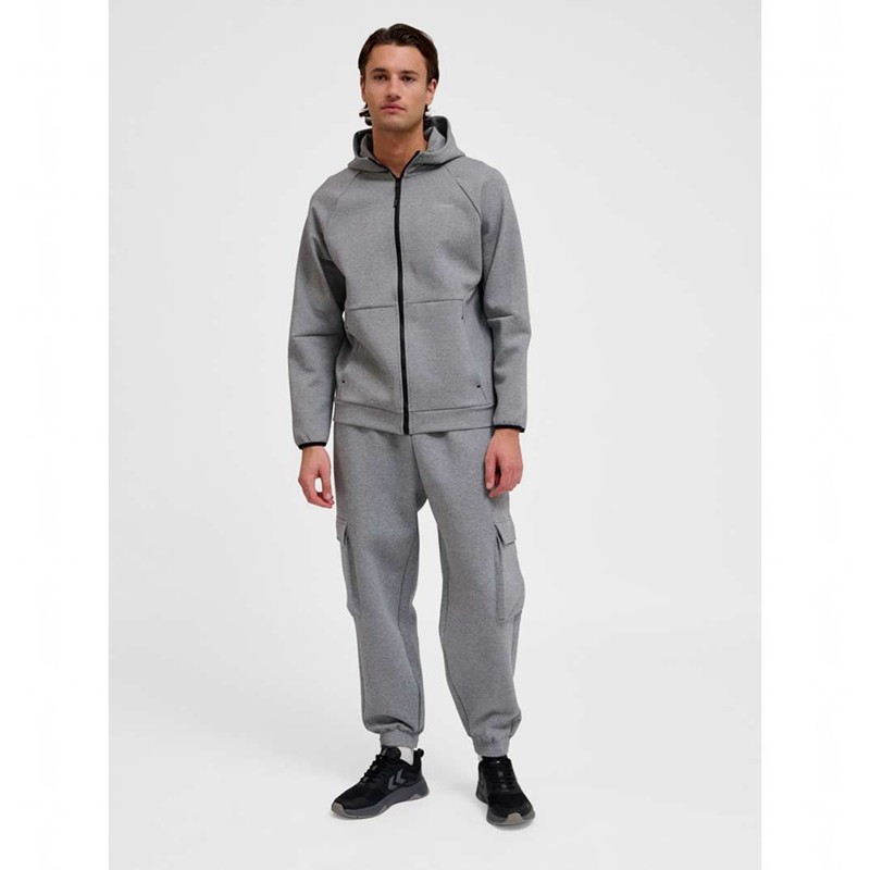 Pánské Mikina s Kapucí Hummel Tech Fleece Regular Zip Šedé | 894053-785