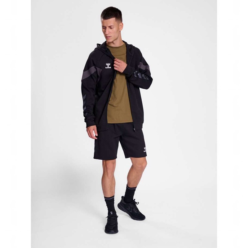 Pánské Mikina s Kapucí Hummel Travel Zip Černé | 804106-546