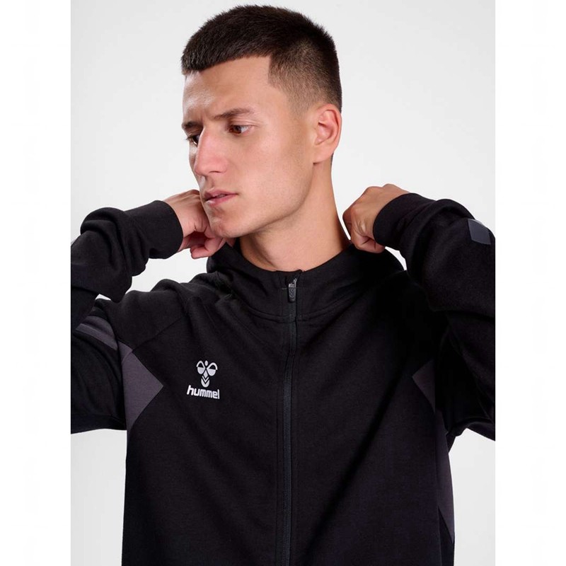 Pánské Mikina s Kapucí Hummel Travel Zip Černé | 804106-546