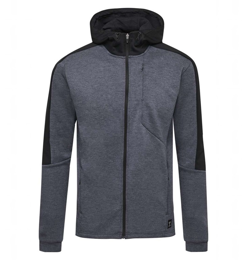 Pánské Mikina s Kapucí Hummel Tropper Zip Černé | 833098-910