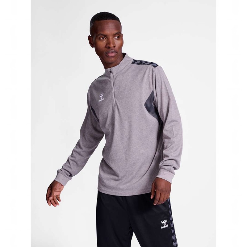 Pánské Mikiny Hummel Authentic Half Zip Sweat Šedé | 857595-763