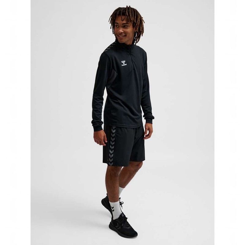 Pánské Mikiny Hummel Authentic Half Zip Sweat Černé | 538100-311