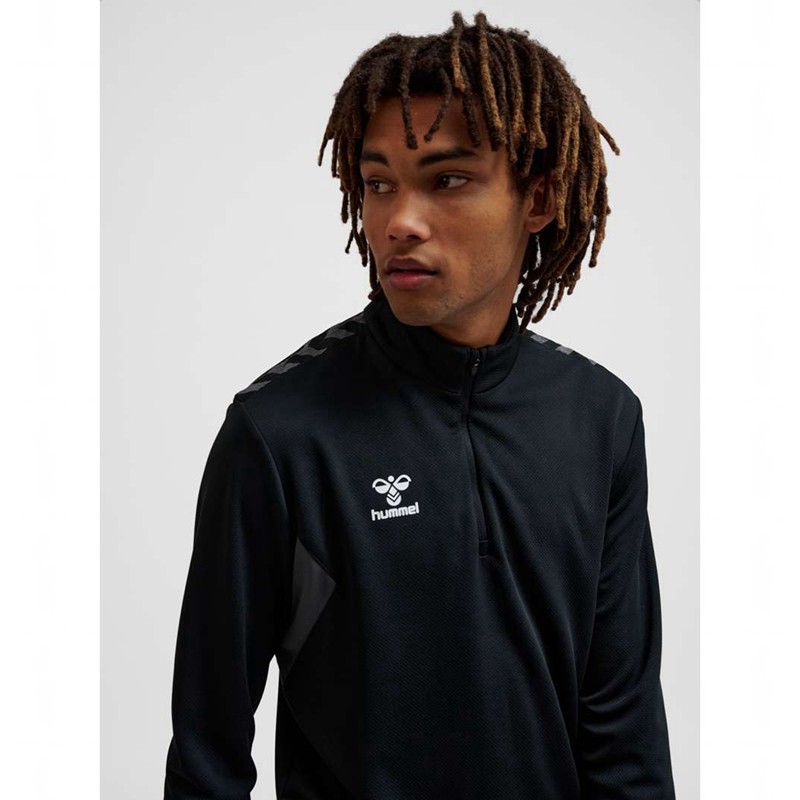 Pánské Mikiny Hummel Authentic Half Zip Sweat Černé | 538100-311
