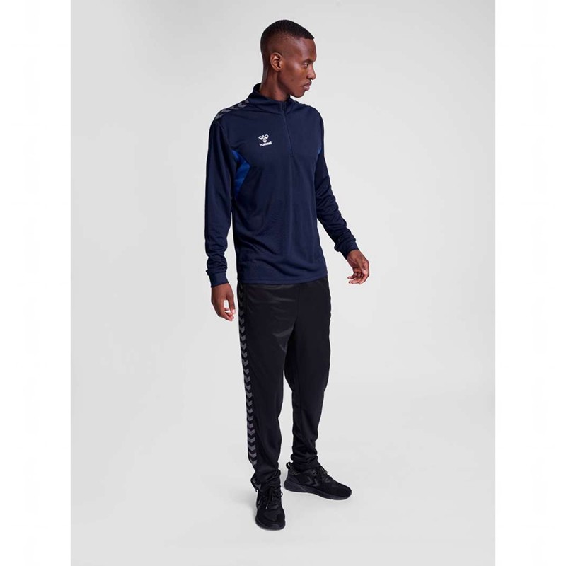 Pánské Mikiny Hummel Authentic Half Zip Sweat Tmavě Blankyt | 709843-022