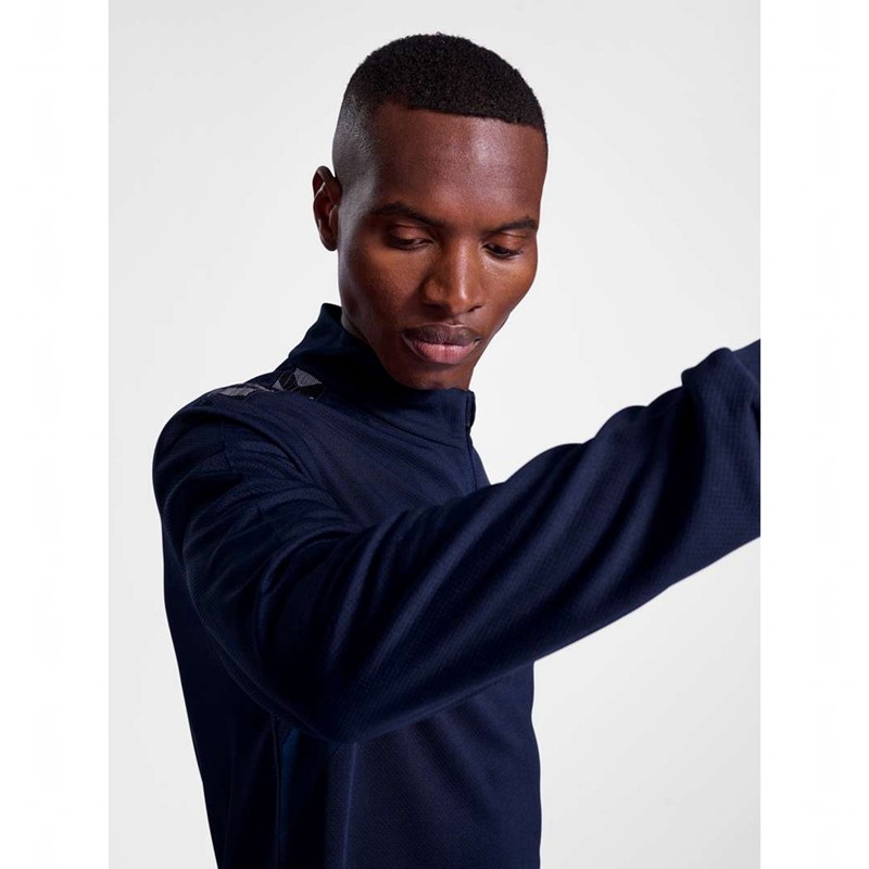 Pánské Mikiny Hummel Authentic Half Zip Sweat Tmavě Blankyt | 709843-022