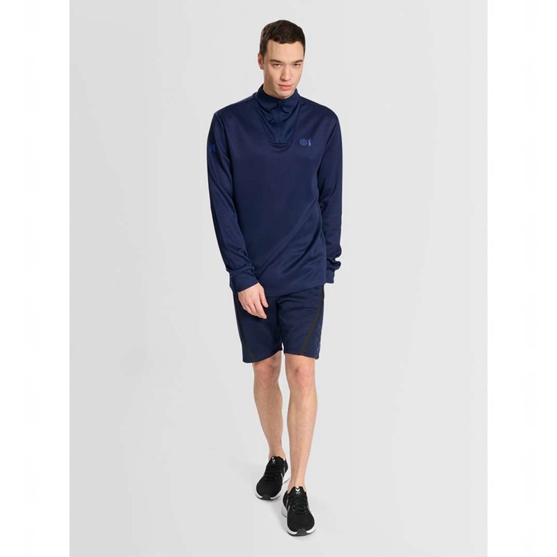 Pánské Mikiny Hummel Court Half Zip L/S Tmavě Blankyt | 468047-514