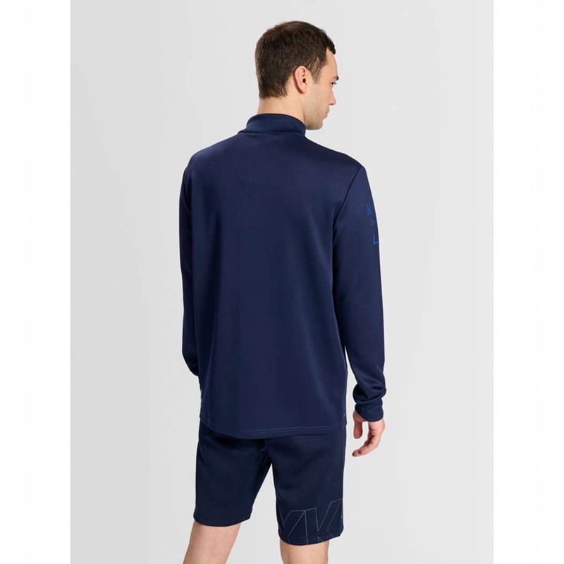 Pánské Mikiny Hummel Court Half Zip L/S Tmavě Blankyt | 468047-514
