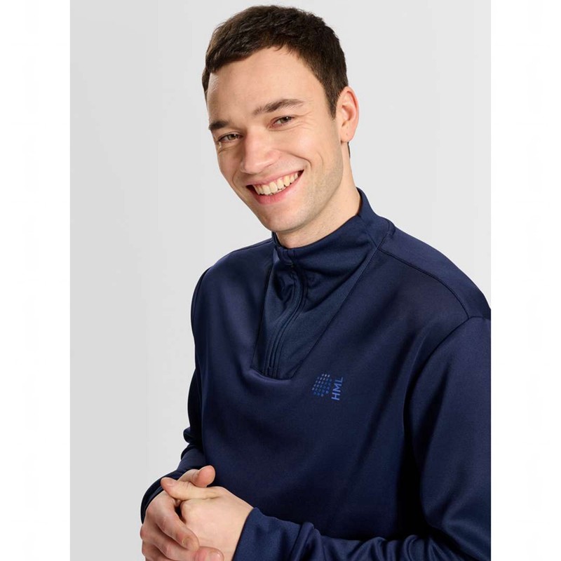 Pánské Mikiny Hummel Court Half Zip L/S Tmavě Blankyt | 468047-514