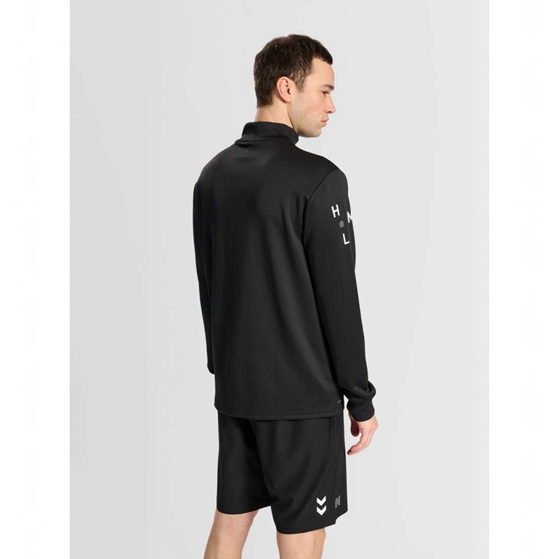 Pánské Mikiny Hummel Court Half Zip L/S Černé | 756383-794