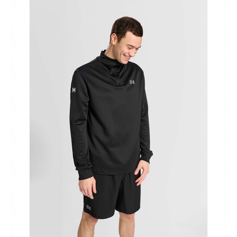 Pánské Mikiny Hummel Court Half Zip L/S Černé | 756383-794