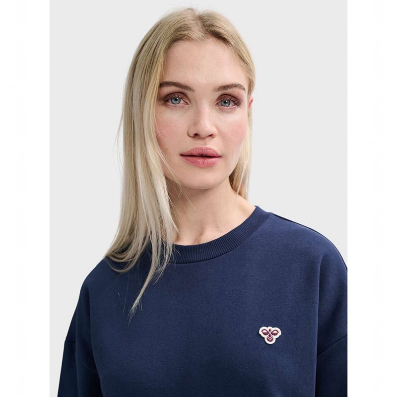 Pánské Mikiny Hummel Loose Crewneck Bee Tmavě Blankyt | 748956-168