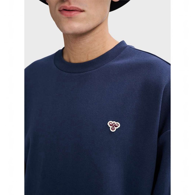 Pánské Mikiny Hummel Loose Crewneck Bee Tmavě Blankyt | 748956-168