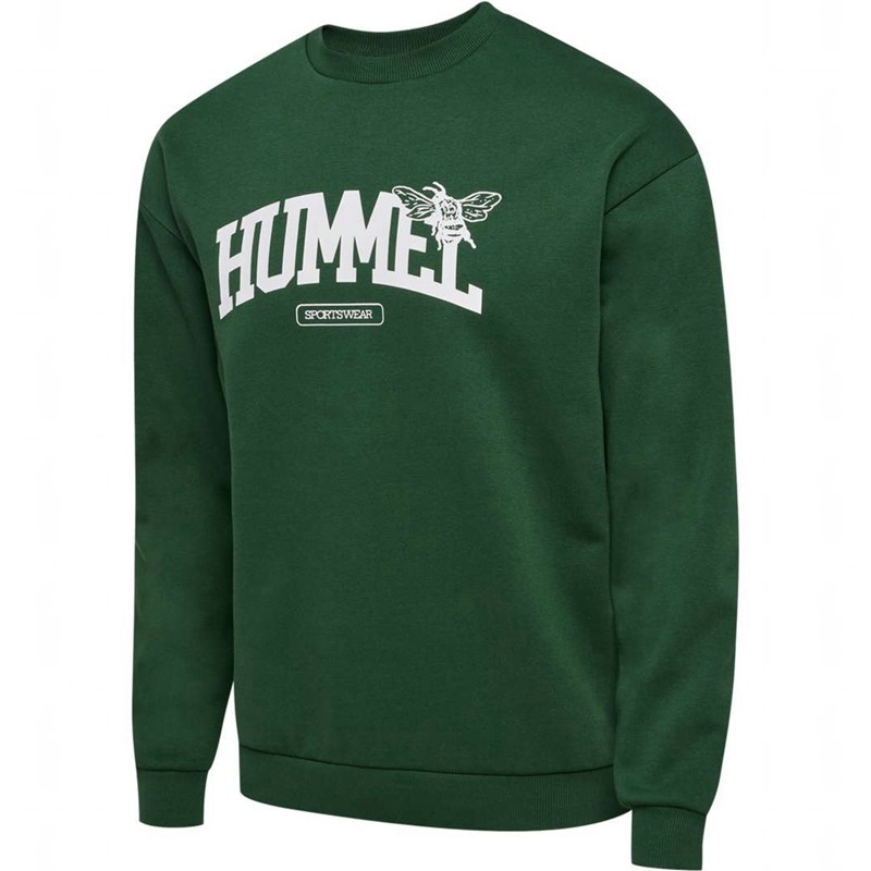 Pánské Mikiny Hummel Loose Crewneck University Bee Zelene | 905742-884