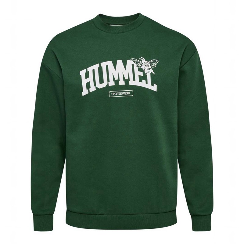 Pánské Mikiny Hummel Loose Crewneck University Bee Zelene | 905742-884