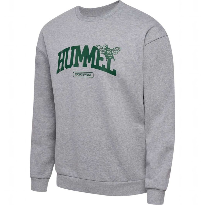 Pánské Mikiny Hummel Loose Crewneck University Bee Šedé | 433303-207