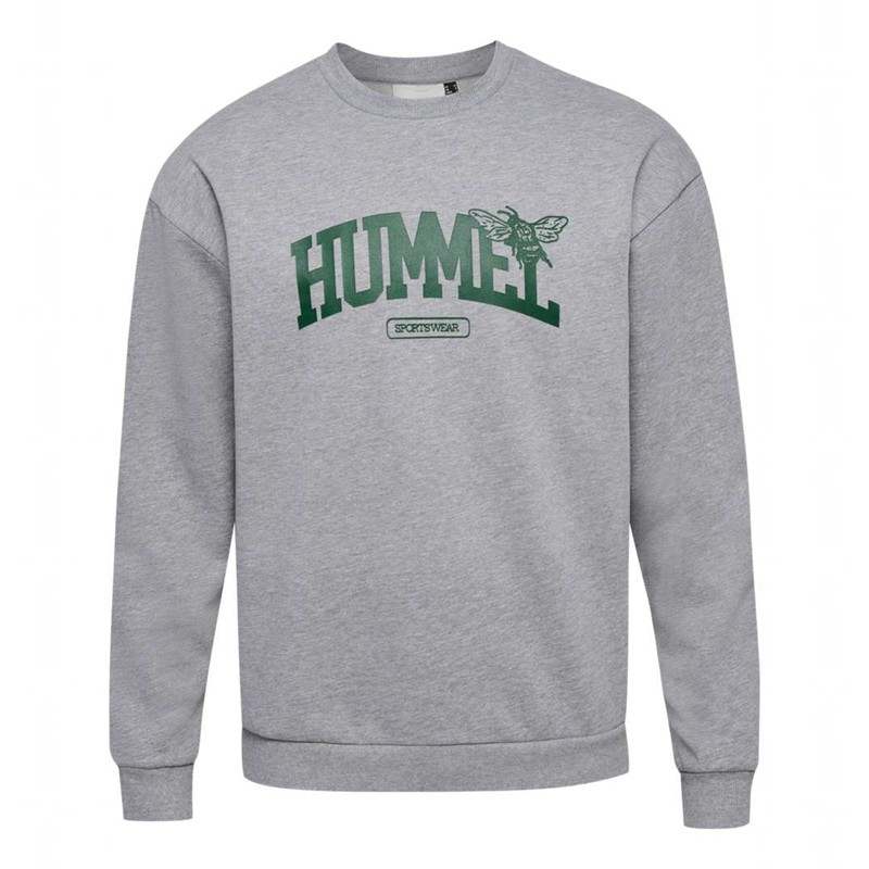 Pánské Mikiny Hummel Loose Crewneck University Bee Šedé | 433303-207