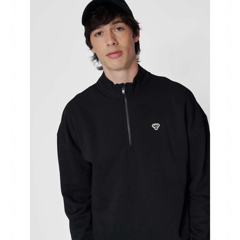 Pánské Mikiny Hummel Loose Half Zip Bee Černé | 738772-763