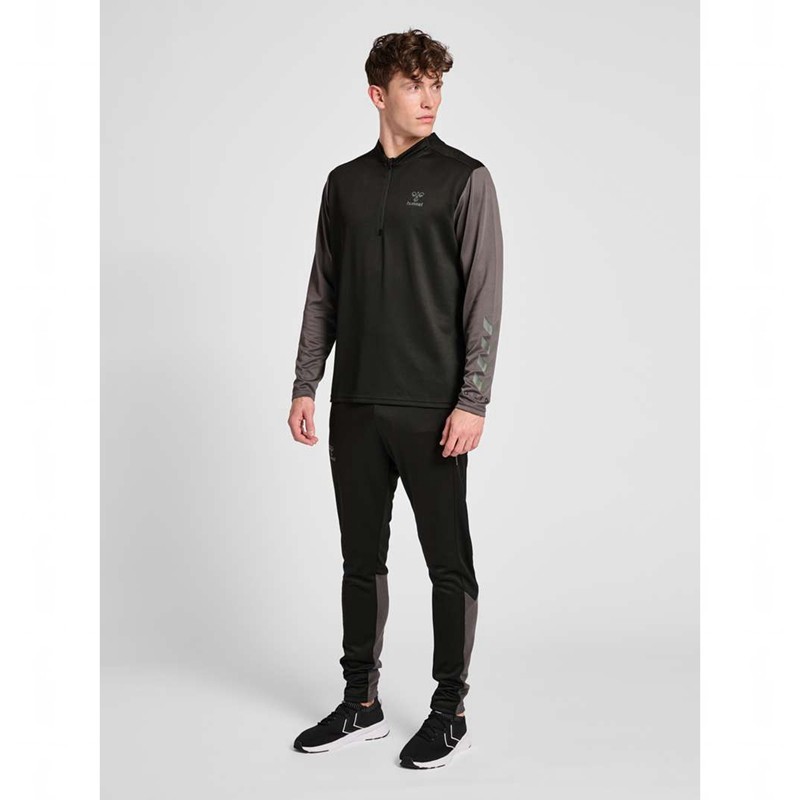Pánské Mikiny Hummel Ongrid 1/2 Zip Poly Sweat Černé | 838560-043