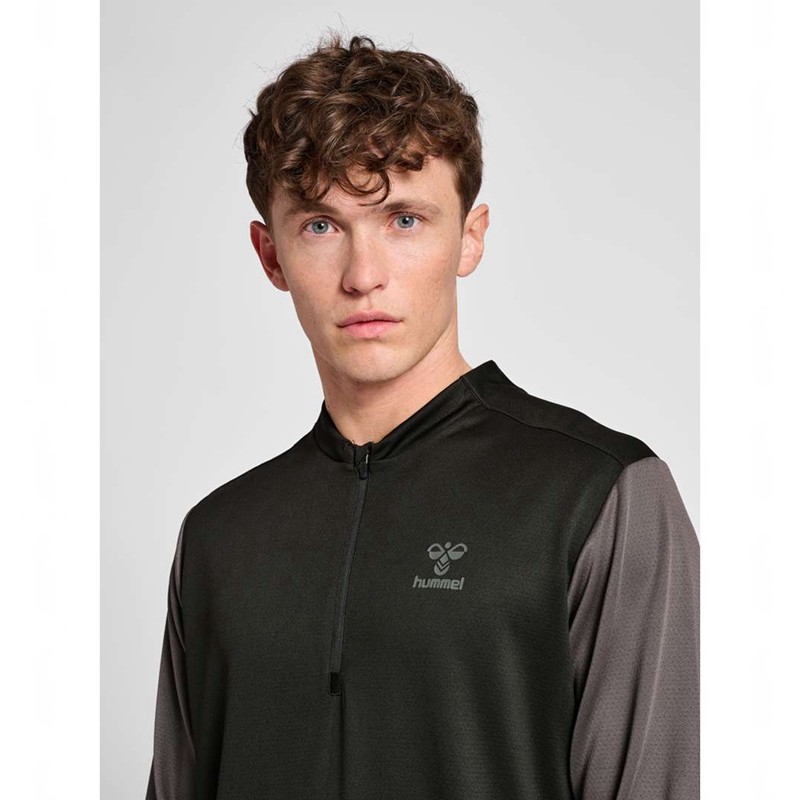 Pánské Mikiny Hummel Ongrid 1/2 Zip Poly Sweat Černé | 838560-043