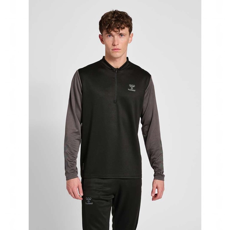 Pánské Mikiny Hummel Ongrid 1/2 Zip Poly Sweat Černé | 838560-043