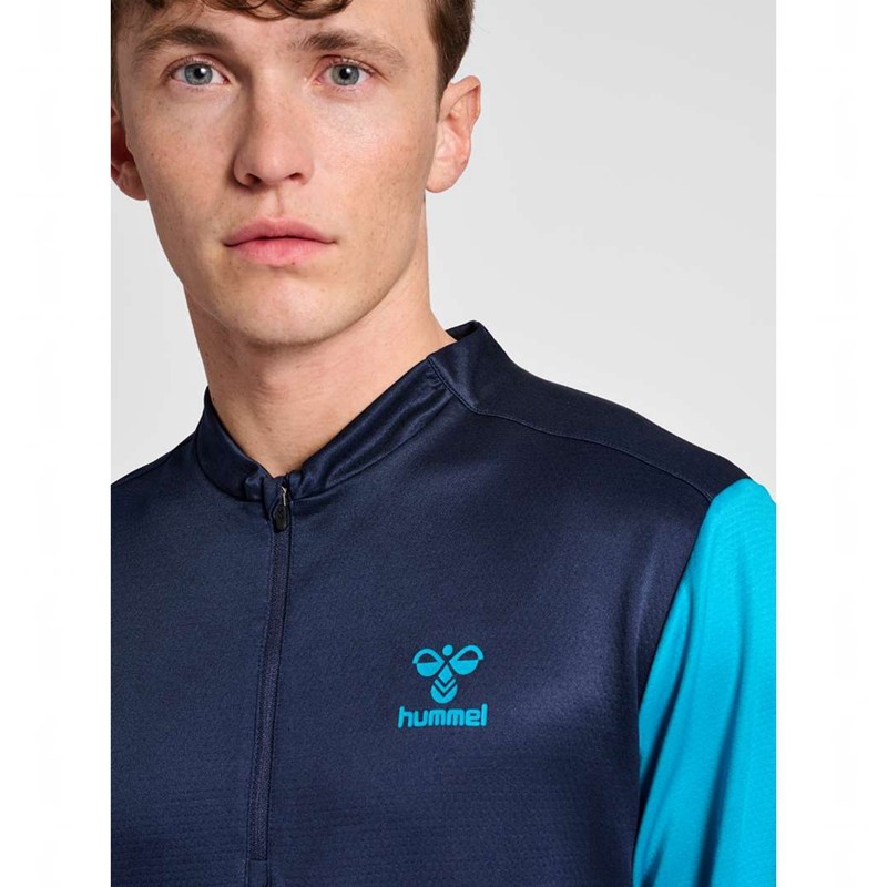 Pánské Mikiny Hummel Ongrid 1/2 Zip Poly Sweat Tmavě Blankyt | 074333-723