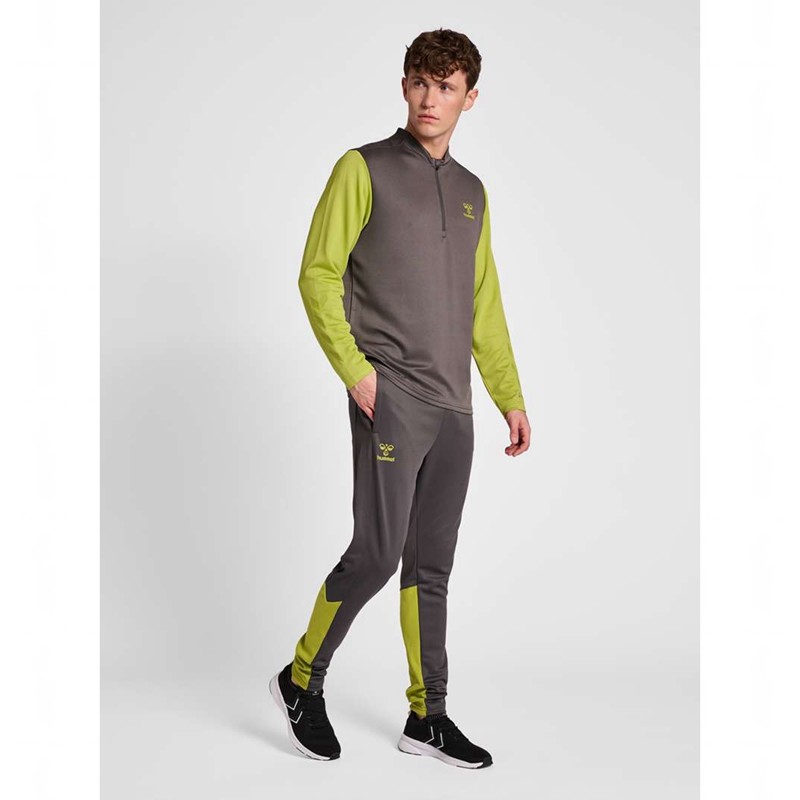 Pánské Mikiny Hummel Ongrid 1/2 Zip Poly Sweat Šedé | 293697-689