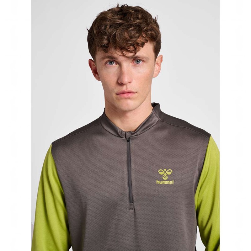 Pánské Mikiny Hummel Ongrid 1/2 Zip Poly Sweat Šedé | 293697-689