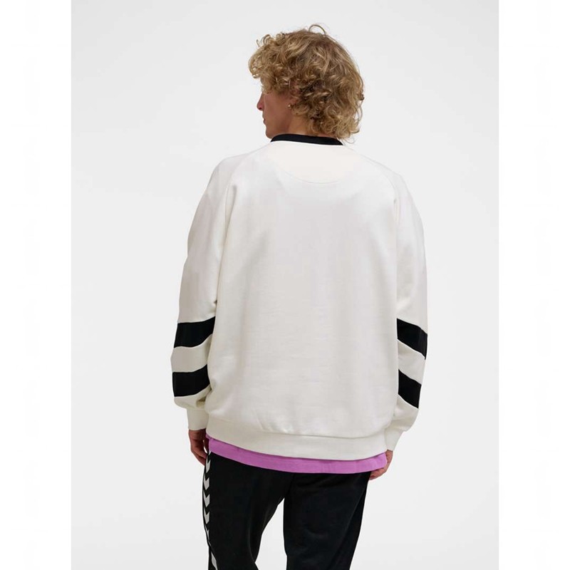 Pánské Mikiny Hummel Oversized Crew Sportswear Swarm Bílé | 873222-574