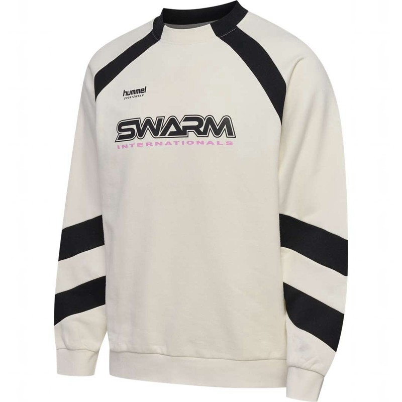 Pánské Mikiny Hummel Oversized Crew Sportswear Swarm Bílé | 873222-574