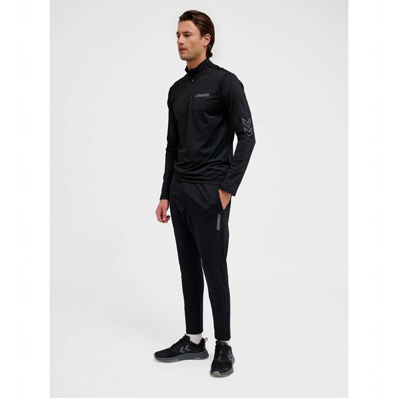Pánské Mikiny Hummel Te Strength Pl Half Zip Černé | 305469-273
