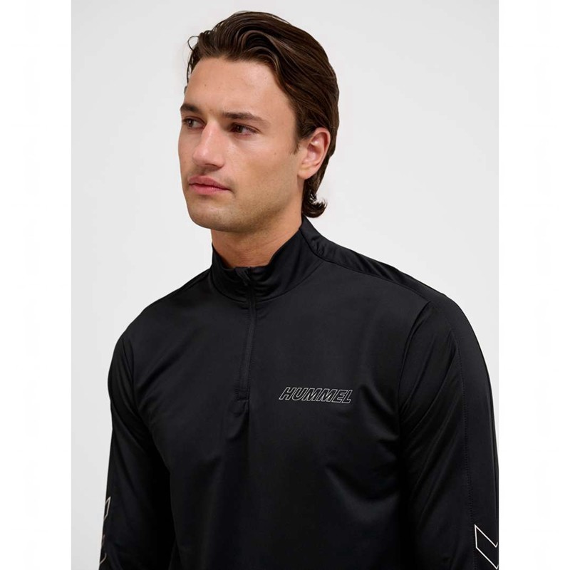 Pánské Mikiny Hummel Te Strength Pl Half Zip Černé | 305469-273
