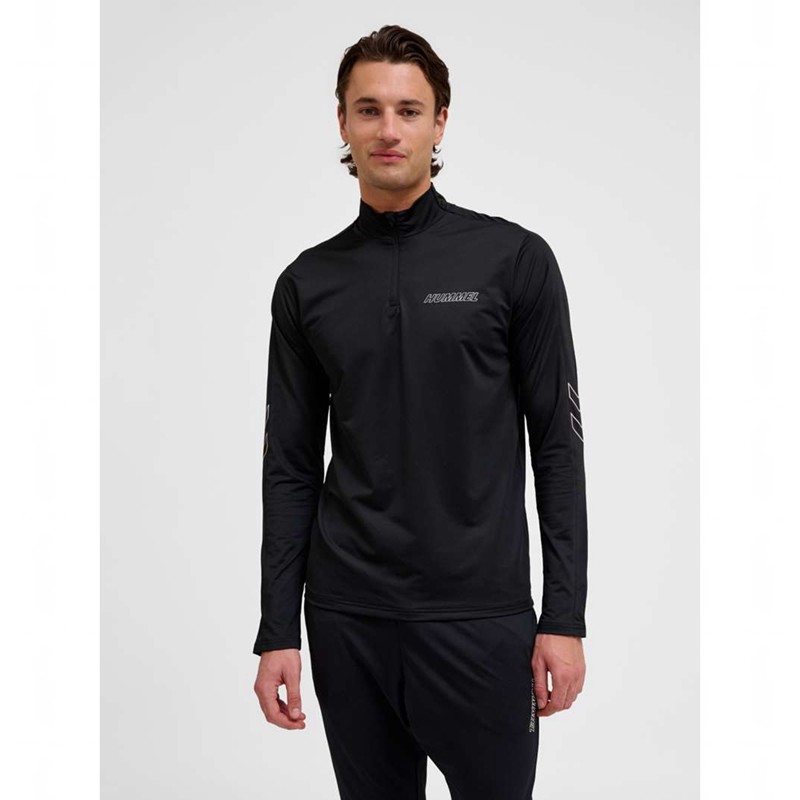 Pánské Mikiny Hummel Te Strength Pl Half Zip Černé | 305469-273