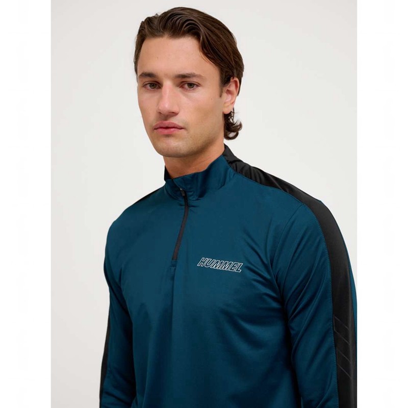 Pánské Mikiny Hummel Te Strength Pl Half Zip Tmavě Blankyt | 134701-165