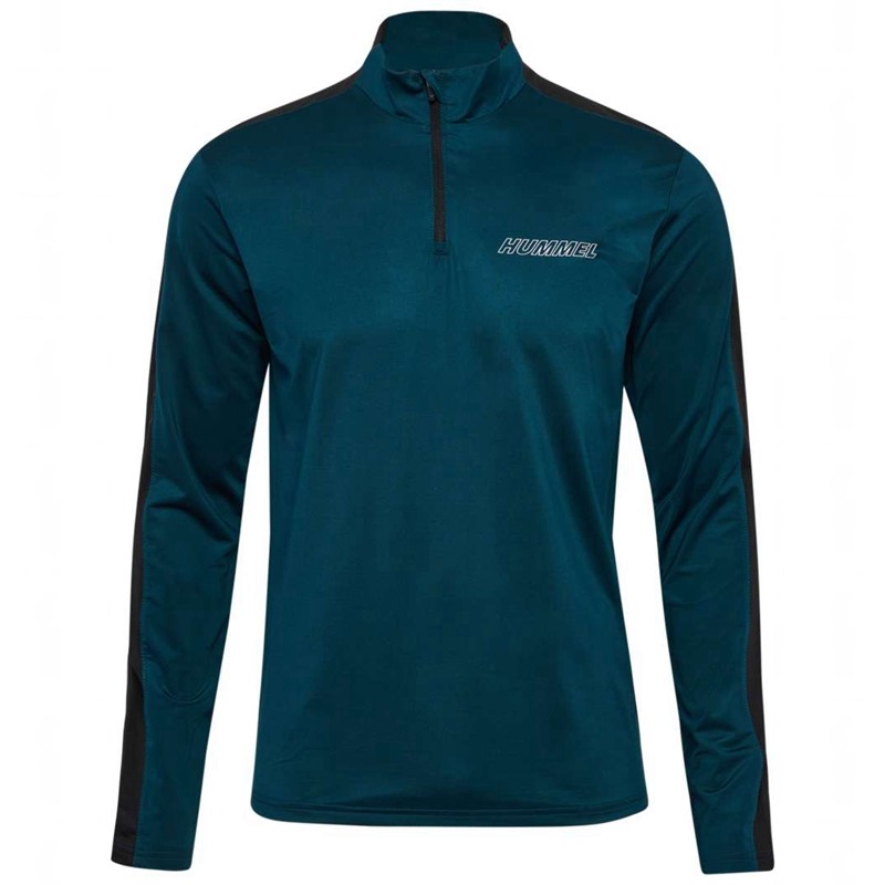 Pánské Mikiny Hummel Te Strength Pl Half Zip Tmavě Blankyt | 134701-165