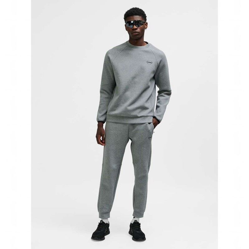 Pánské Mikiny Hummel Tech Fleece Regular Crew Šedé | 274845-476
