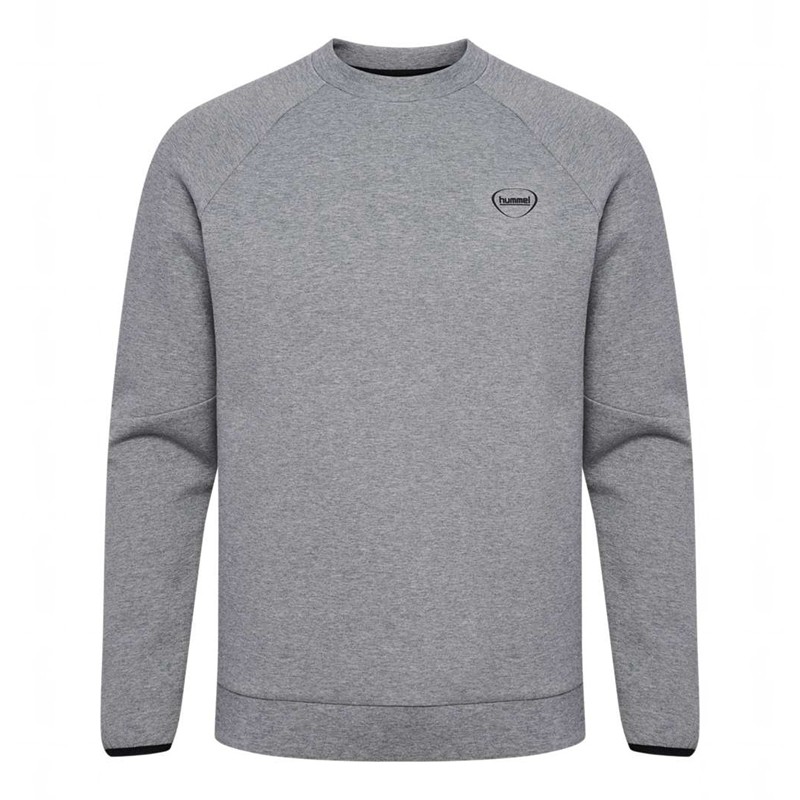 Pánské Mikiny Hummel Tech Fleece Regular Crew Šedé | 274845-476
