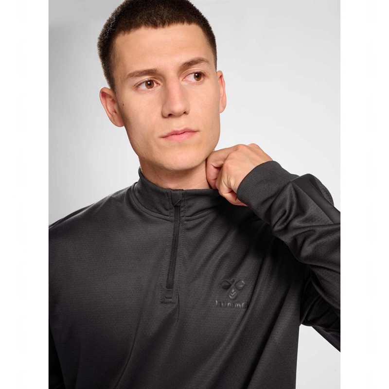 Pánské Tričko Hummel Active Pl Half Zip Černé | 404747-040