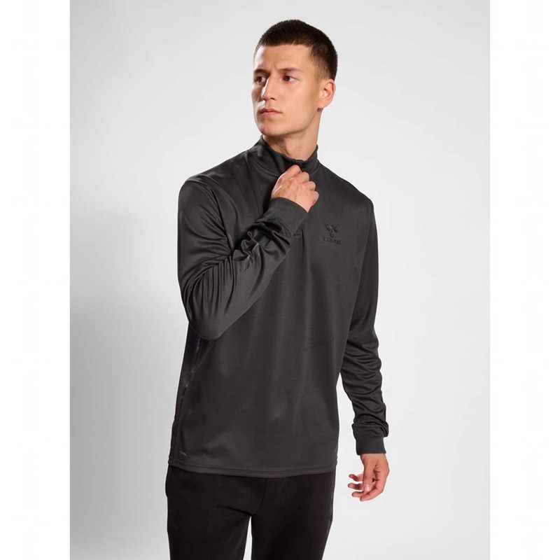 Pánské Tričko Hummel Active Pl Half Zip Černé | 404747-040