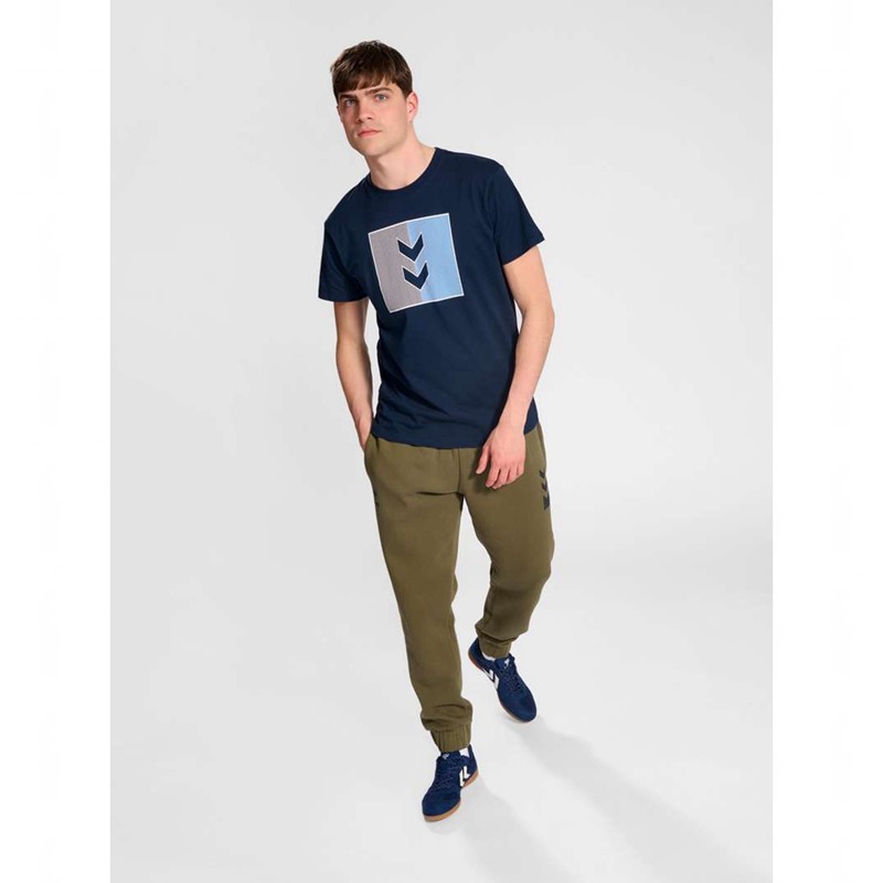 Pánské Tričko Hummel Active Stripe Co S/S Tmavě Blankyt | 939550-575