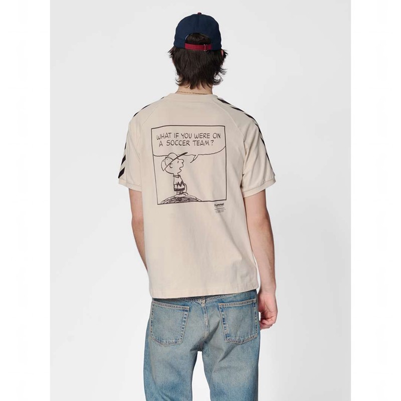 Pánské Tričko Hummel Archive S/S Peanuts Béžový | 510888-514