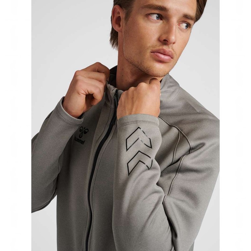 Pánské Tričko Hummel Cima Xk Zip Šedé | 049344-171