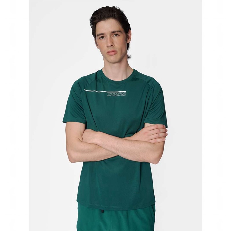 Pánské Tričko Hummel Court Light Weight Zelene | 525133-664