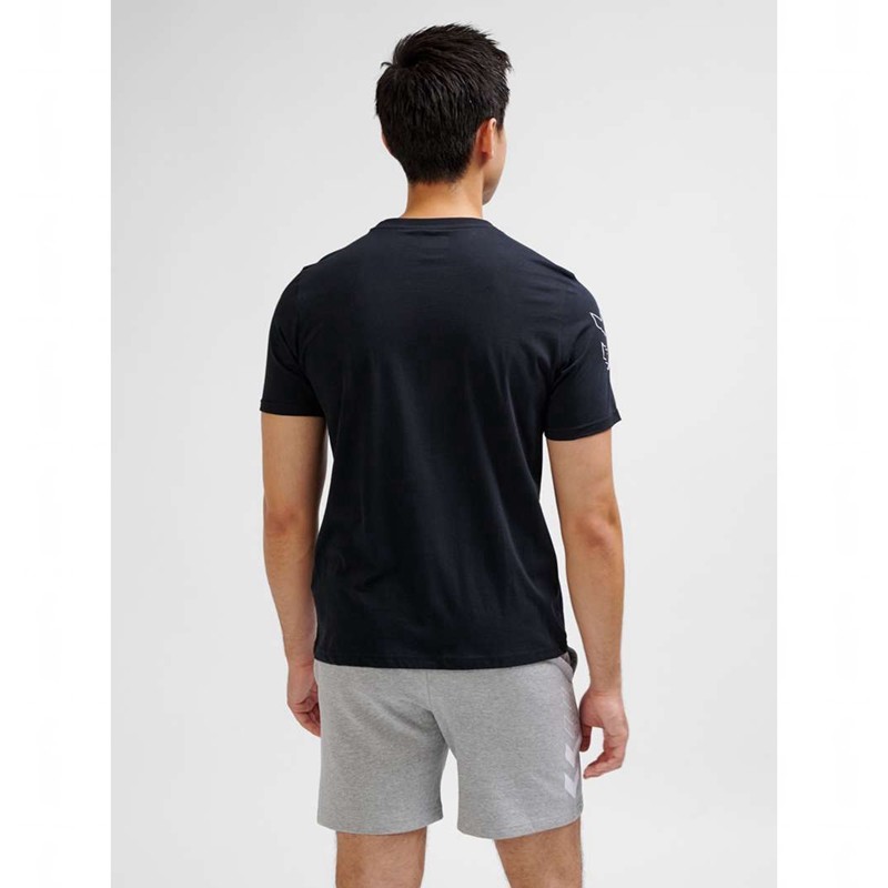 Pánské Tričko Hummel Elemental Chevron Cotton Černé | 152104-089