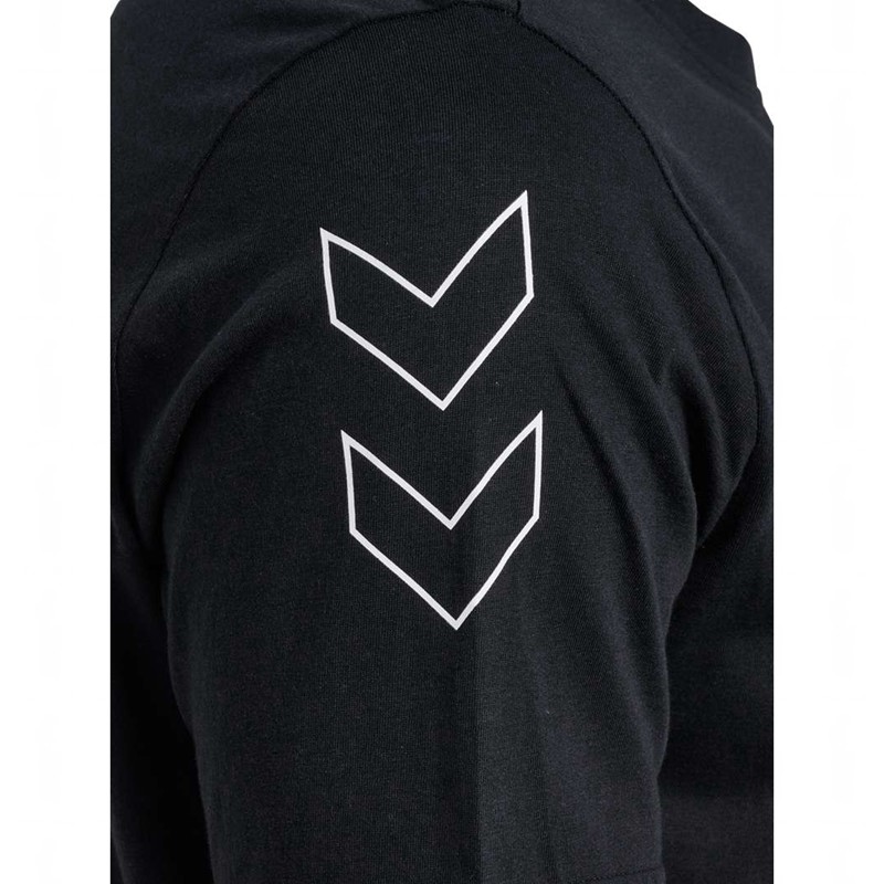 Pánské Tričko Hummel Elemental Chevron Cotton Černé | 152104-089